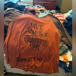 Thanksgiving tee quarter sleeve